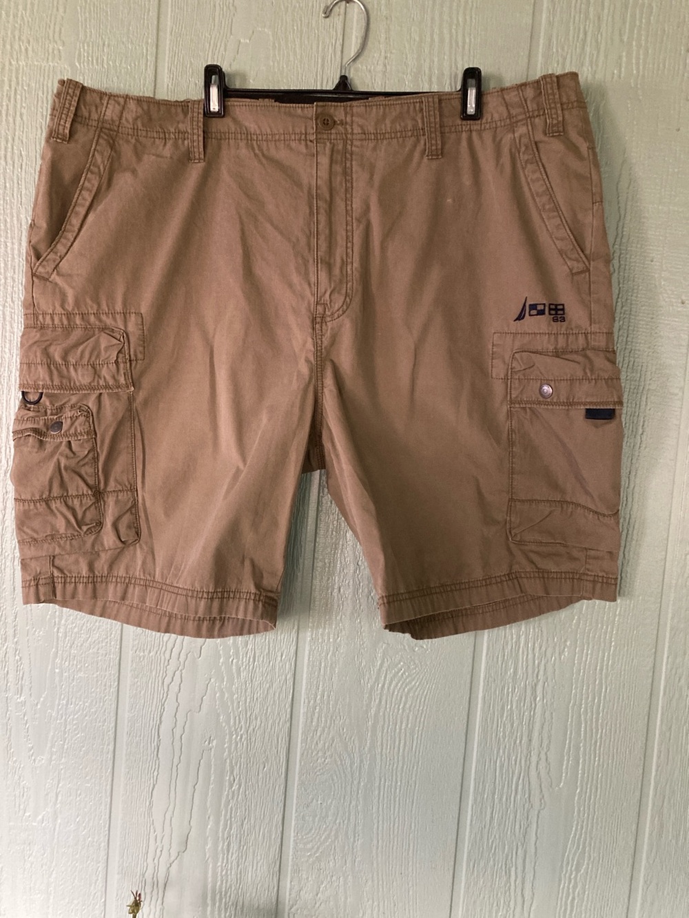 Nautica Size 42 khaki colored classic fit cargo shorts